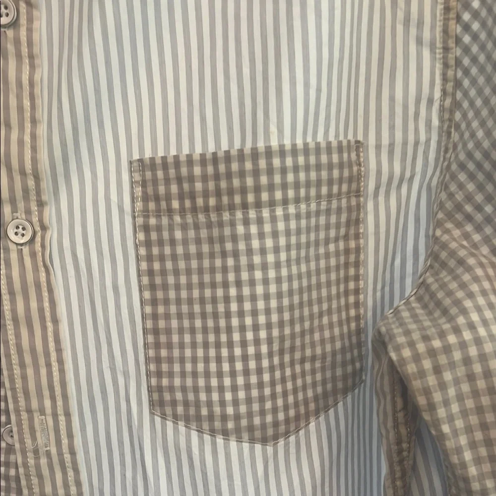 Men's Gray Striped / checkered Shirt - Picture 2 of 3